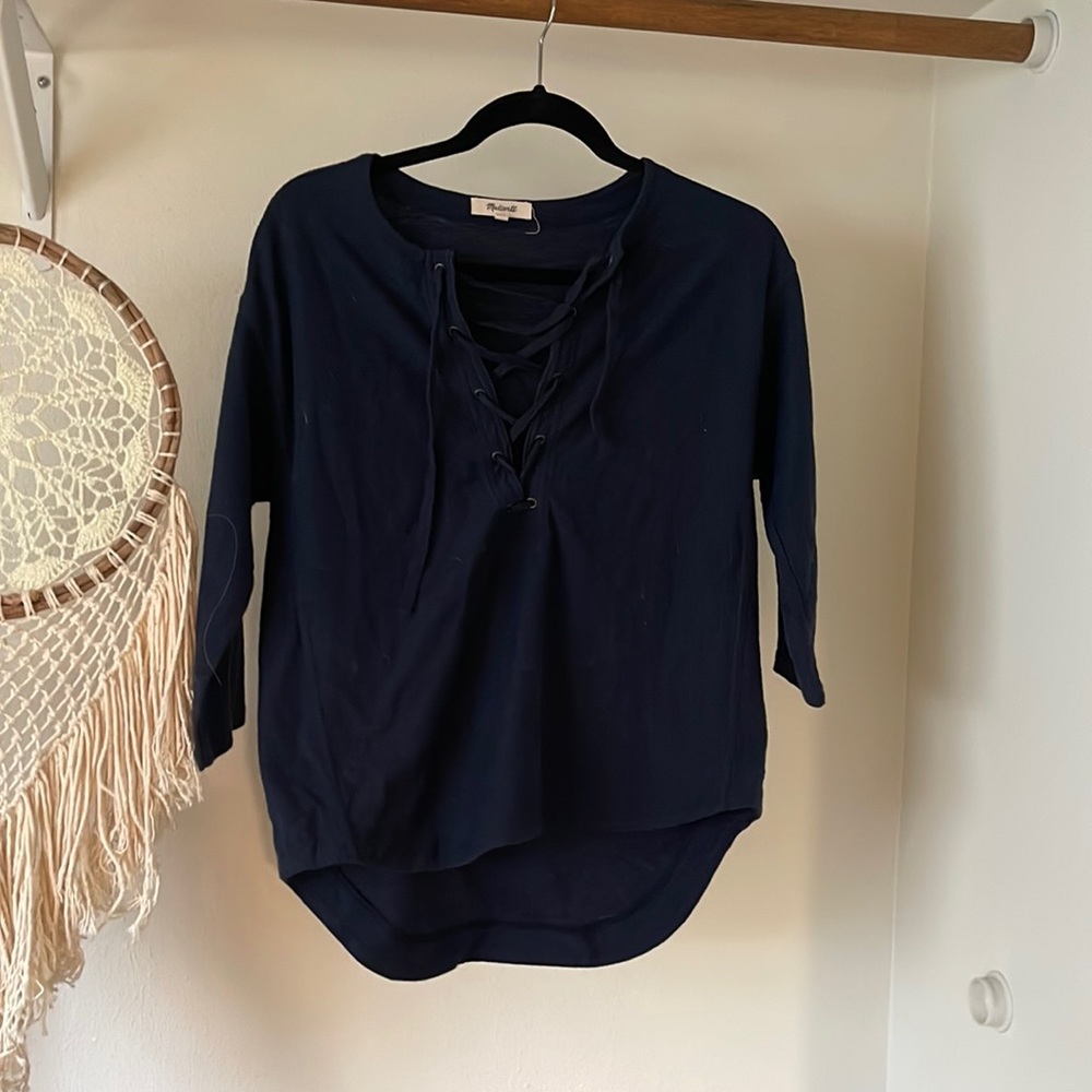 Madewell lace up shirt